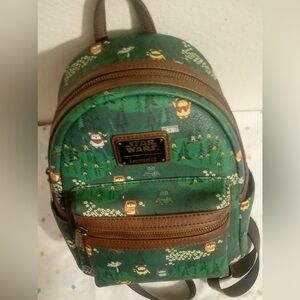 Disney Star Wars Ewoks Ewok Forest Faux Leather Mini Loungefly backpack
